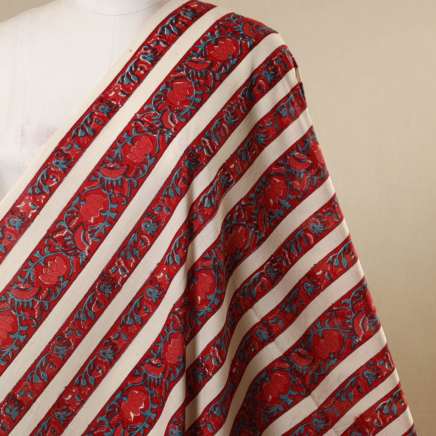 Red - cotton sanganeri fabric 21 - handcrafted