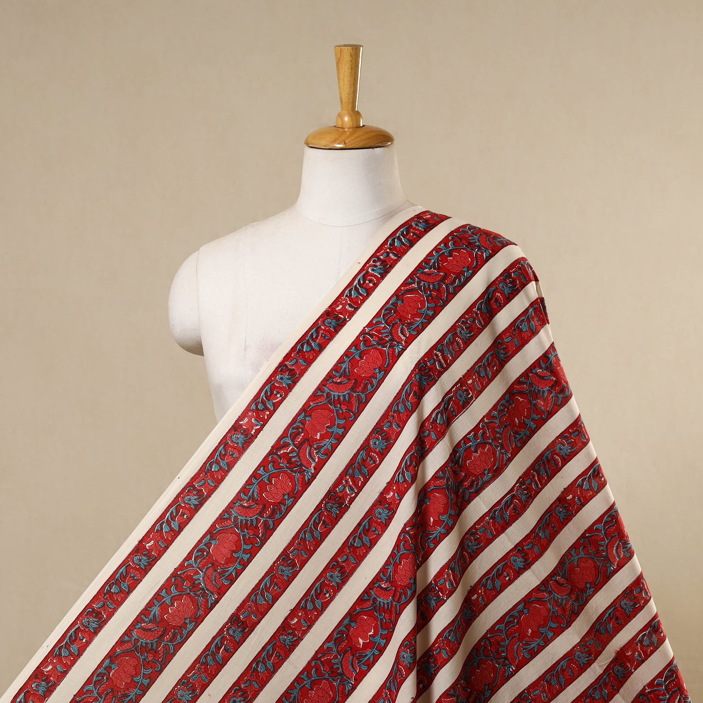 Red - cotton sanganeri fabric 21 - handcrafted