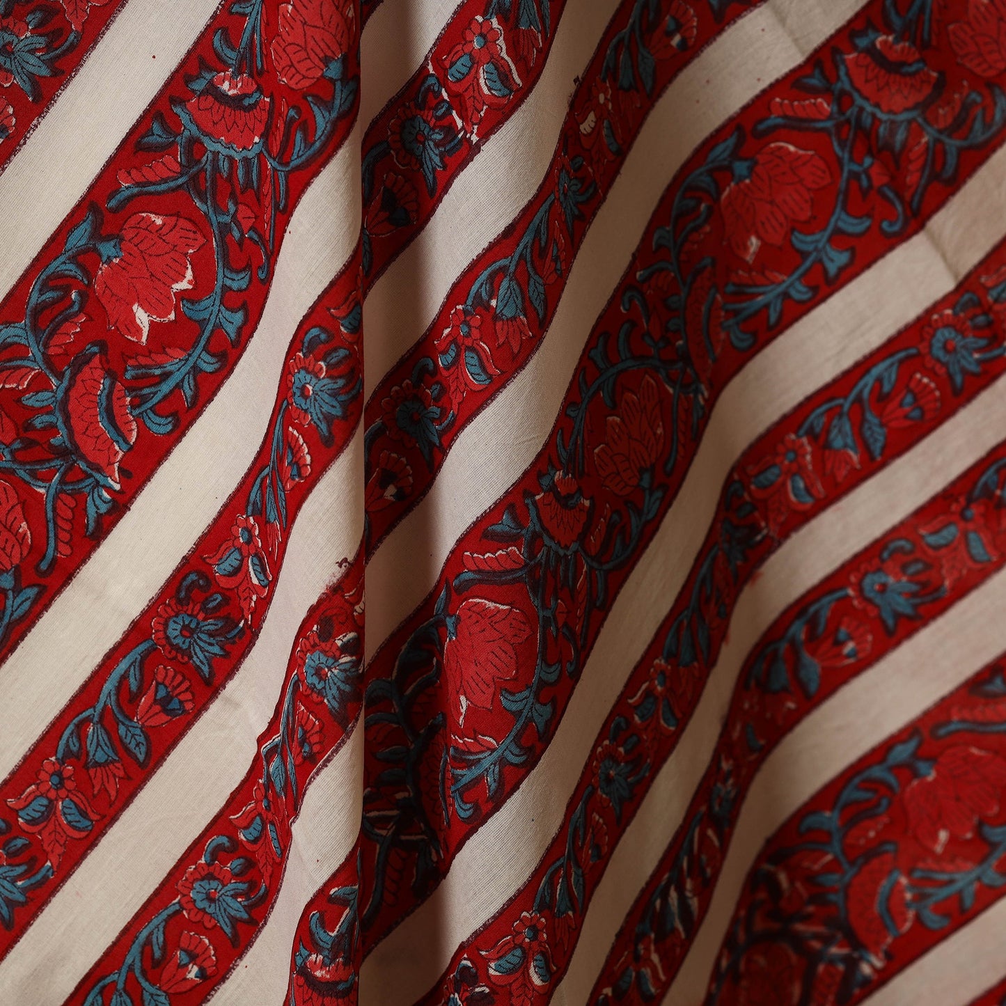 Red - cotton sanganeri fabric 21 - handcrafted