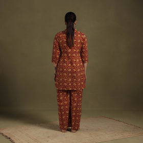 Red Cotton Sanganeri Block Print Co-Ord Set