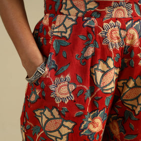 Red Block Print Cotton Sanganeri Palazzo 