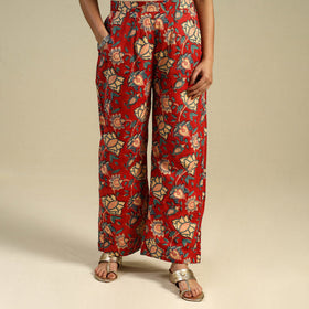 Red Block Print Cotton Sanganeri Palazzo 