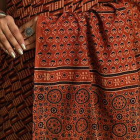 Red - cotton saree 30 - handcrafted