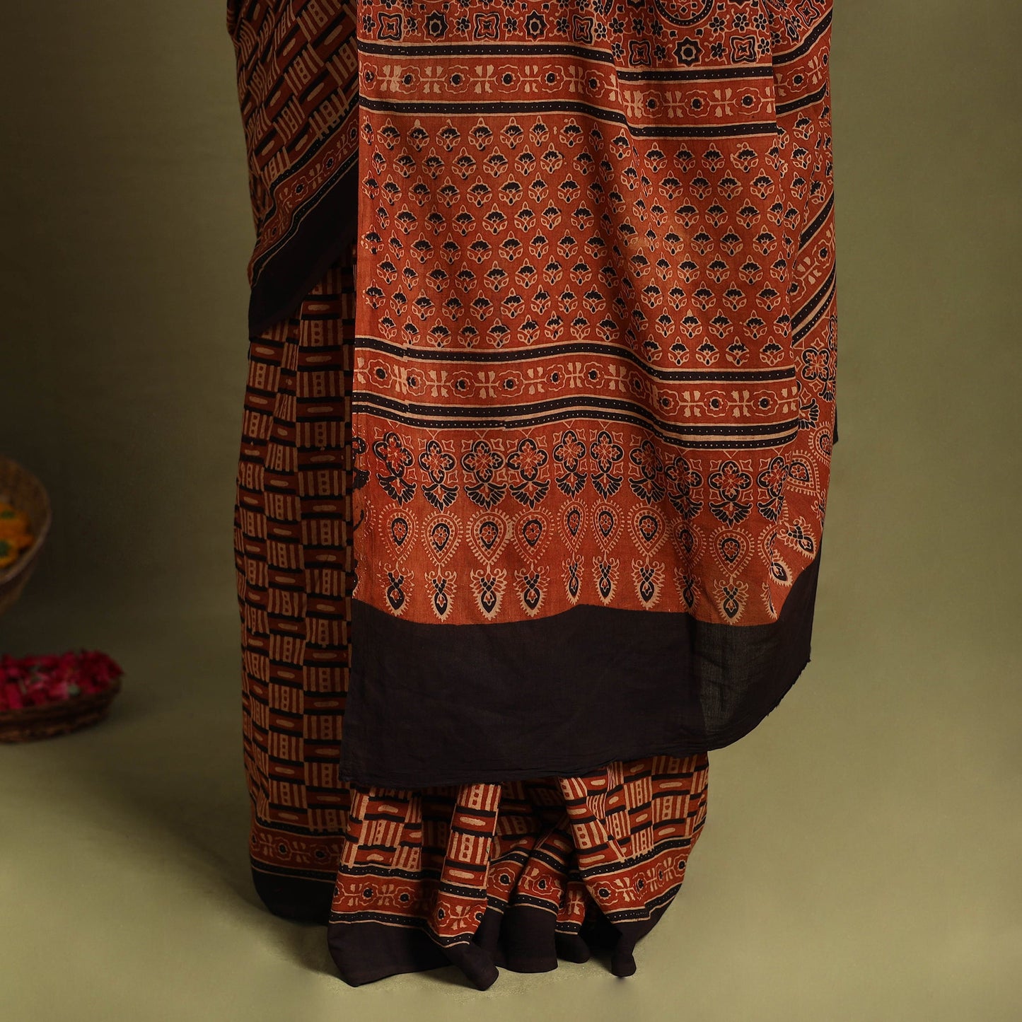 Red - cotton saree 30 - handcrafted