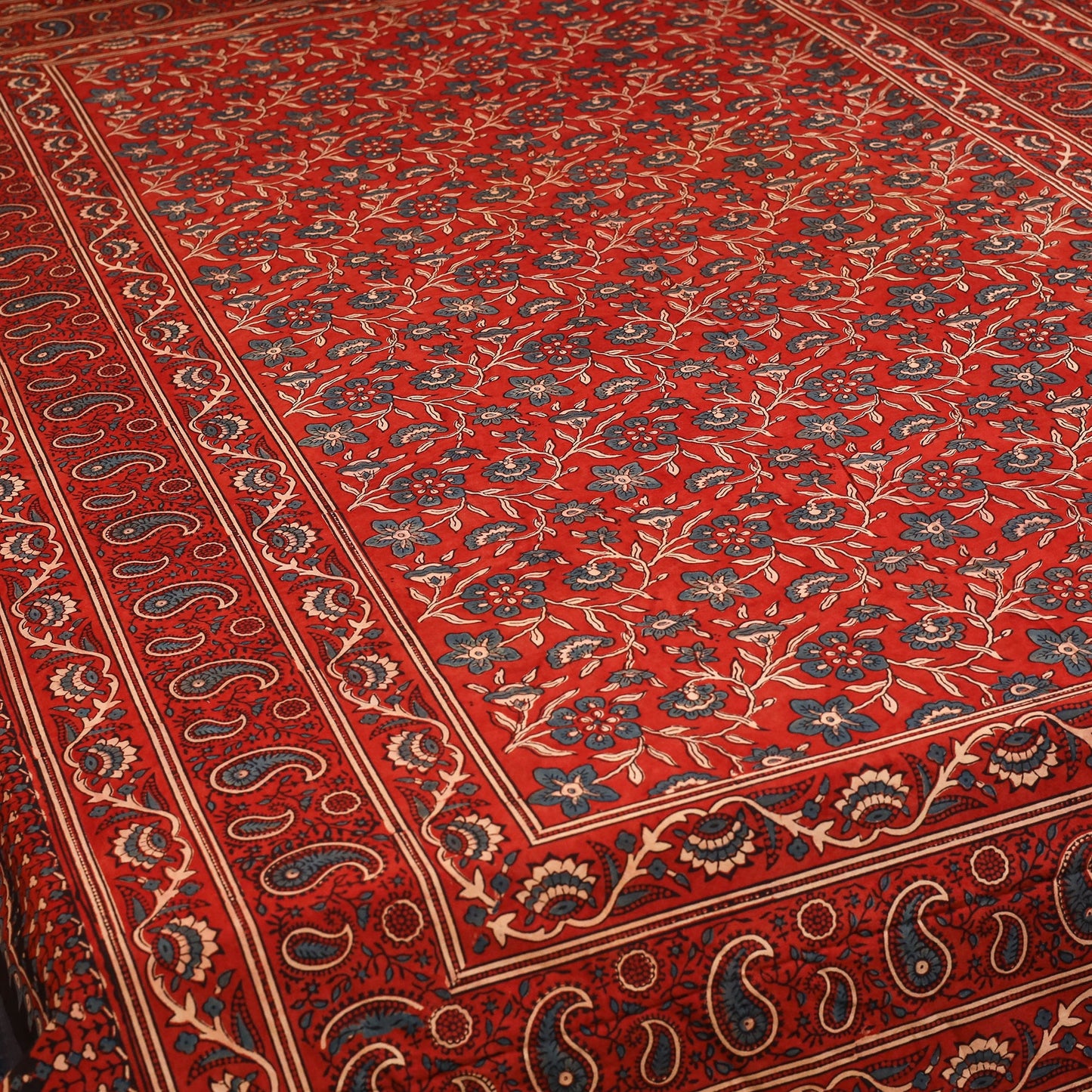 Red - cotton single bed sheet set (90 x 60 in) 21