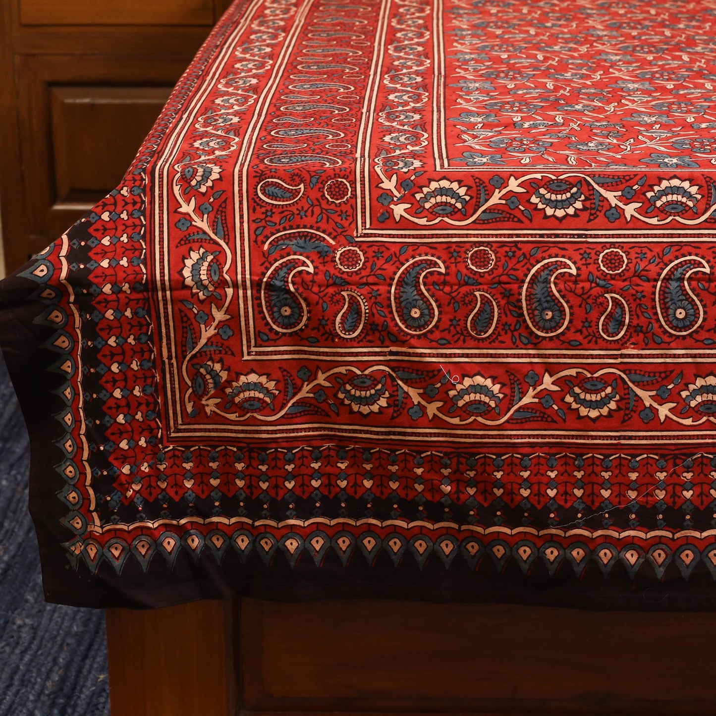 Red - cotton single bed sheet set (90 x 60 in) 21