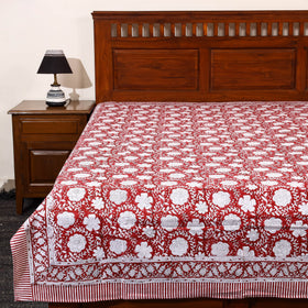 Buy Block Print Cotton Single Sanganeri Bed Sheet