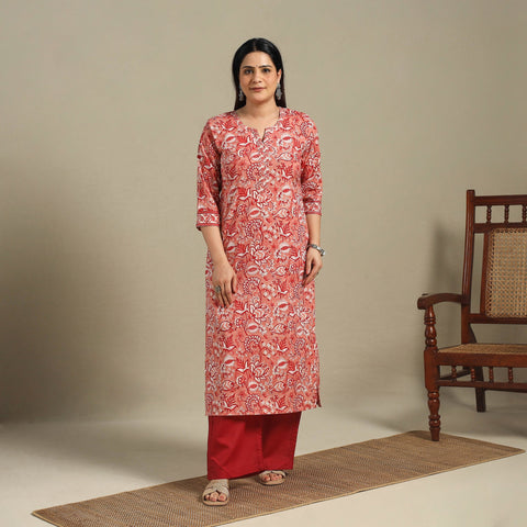 Block Print Cotton Straight Sanganeri Kurta