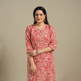 Block Print Cotton Straight Sanganeri Kurta