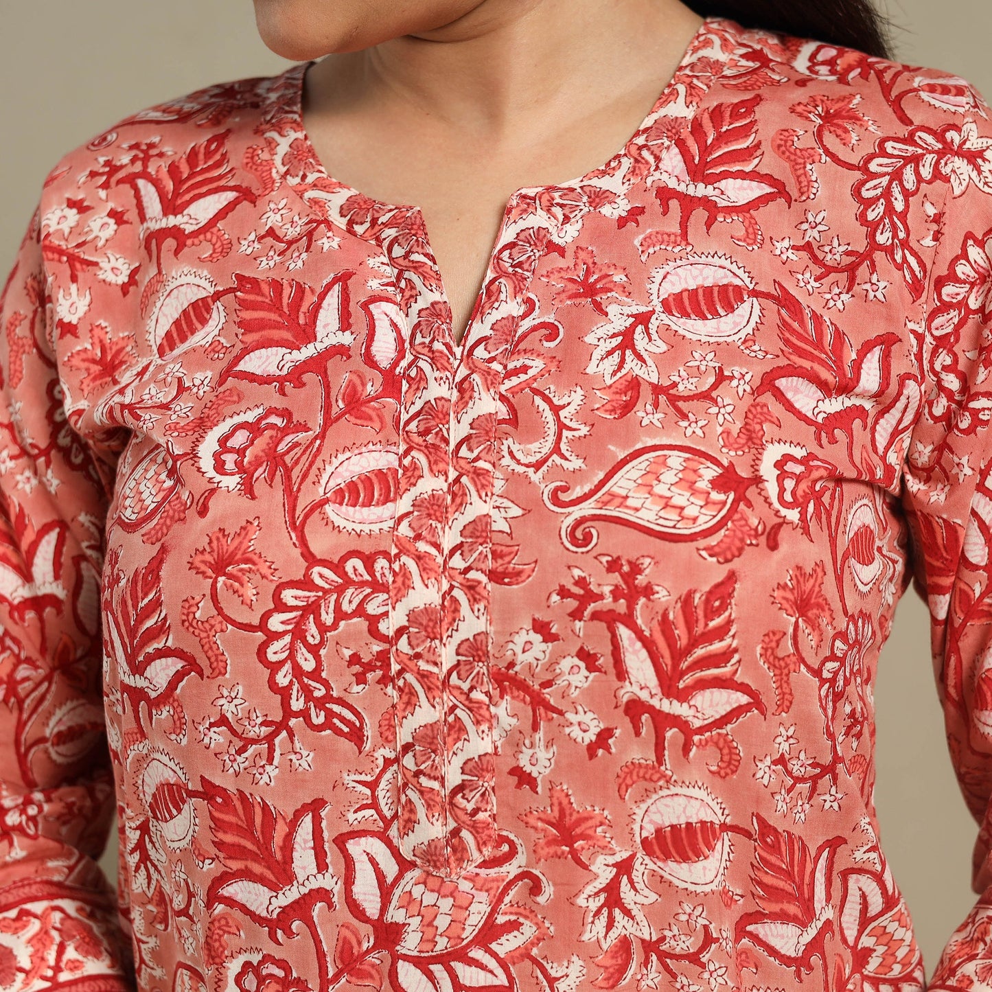Block Print Cotton Straight Sanganeri Kurta