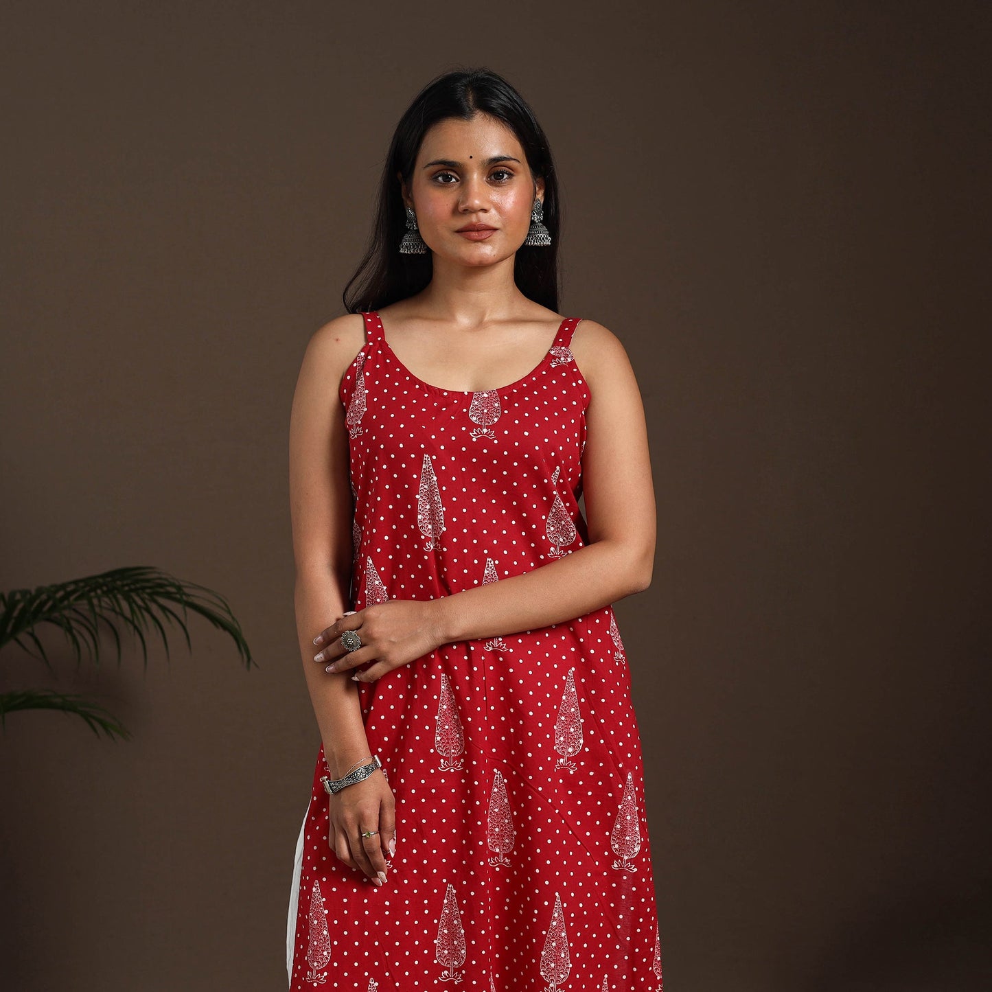 Red - cotton straight sanganeri kurta 17 - handcrafted