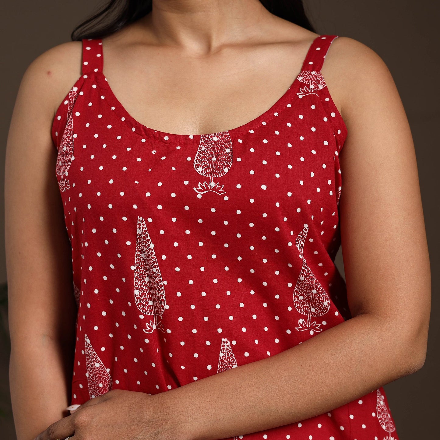 Red - cotton straight sanganeri kurta 17 - handcrafted