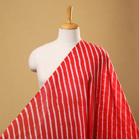 Red Handloom Cotton Tie-Dye Leheriya Fabric