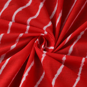 Red Handloom Cotton Tie-Dye Leheriya Fabric