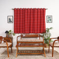 Red - cotton window pochampally ikat curtain (5 x 3 feet)
