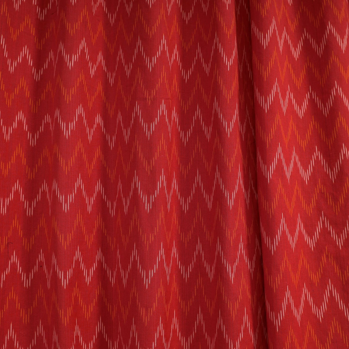 Red - cotton window pochampally ikat curtain (5 x 3 feet)