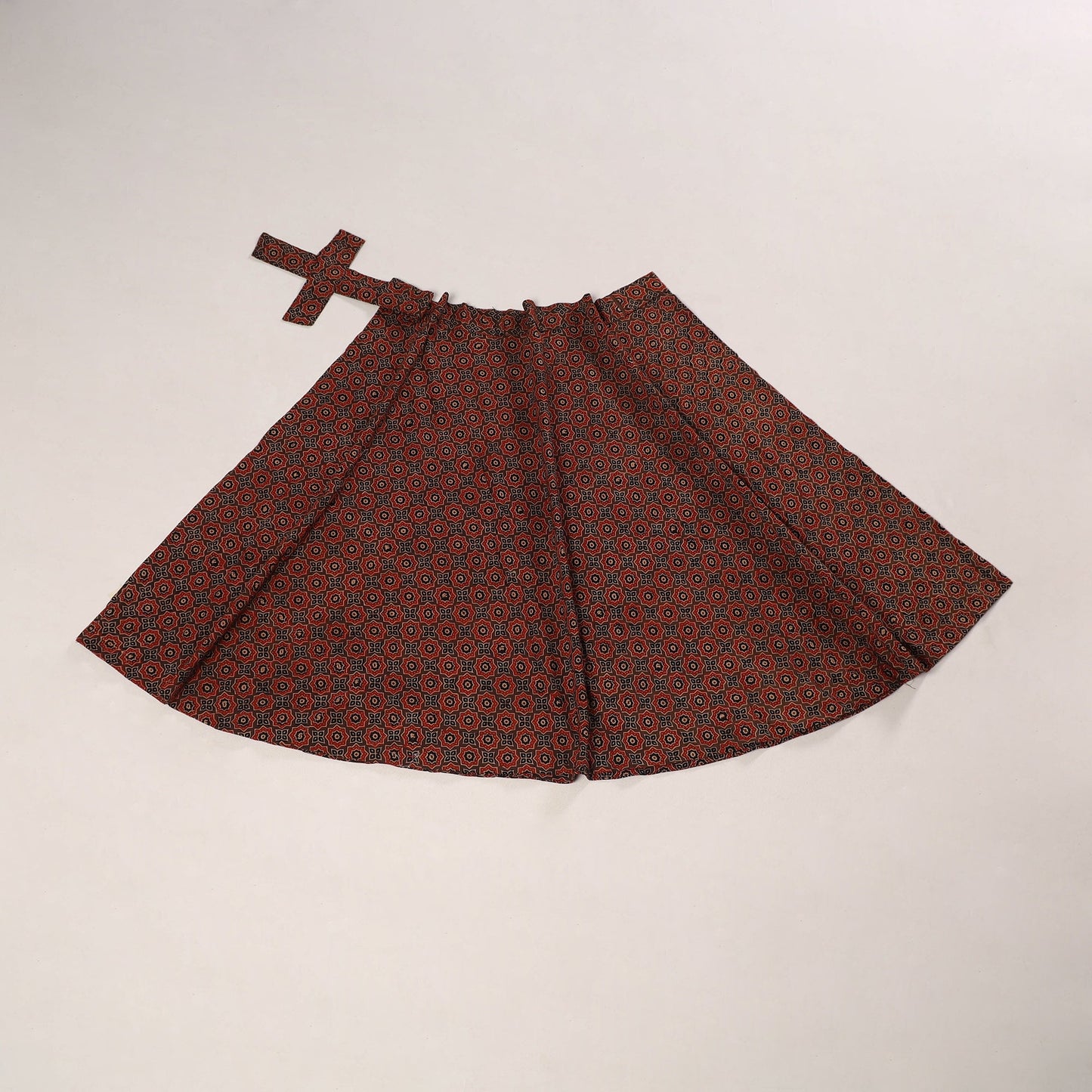 Red - cotton wrap around skirt 28 - handcrafted