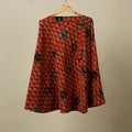Red - cotton wrap around skirt 44 - handcrafted