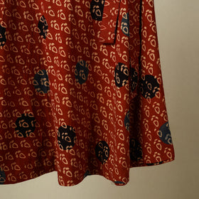 Red - cotton wrap around skirt 44 - handcrafted