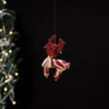 Red - deer - hand embroidered felt christmas decor ornament