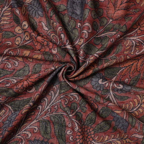 Red - desi tussar silk handpainted srikalahasti pen