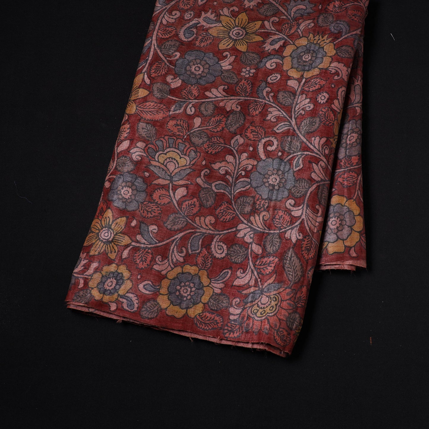 Red - desi tussar silk handpainted srikalahasti pen