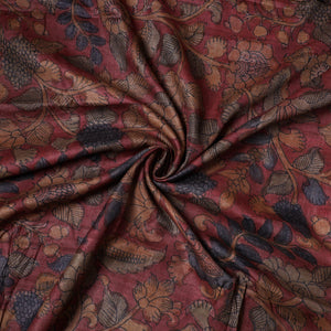 Red - desi tussar silk handpainted srikalahasti pen