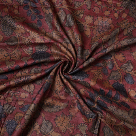 Red - desi tussar silk handpainted srikalahasti pen