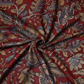 Red - desi tussar silk handpainted srikalahasti pen