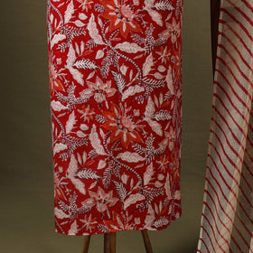 Red - designer! Cotton unstitched dress material