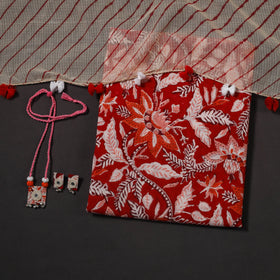 Red - designer! Cotton unstitched dress material