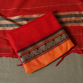 Dharwad cotton 3pc unstitched dress material with border 08