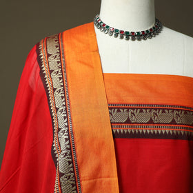 Dharwad cotton 3pc unstitched dress material with border 08