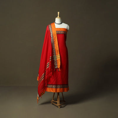 Dharwad cotton 3pc unstitched dress material with border 08