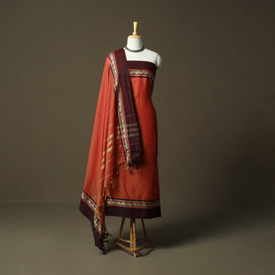 Dharwad cotton 3pc unstitched dress material with border 13