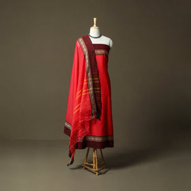 Dharwad cotton 3pc unstitched dress material with border 90