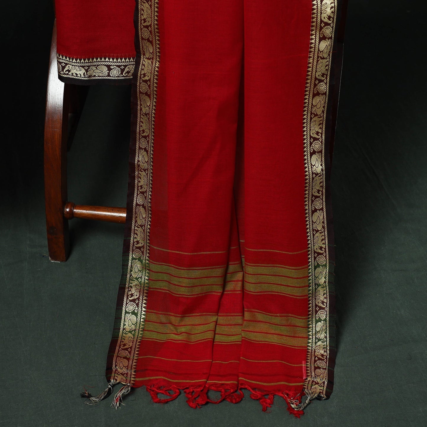 Dharwad cotton 3pc unstitched dress material with thread