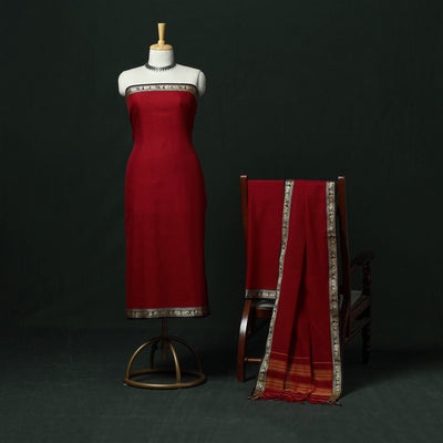 Dharwad cotton 3pc unstitched dress material with thread