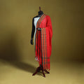 Red - dharwad cotton dupatta with zari border 16