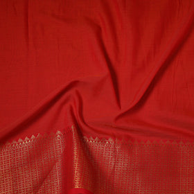 Red - dharwad cotton fabric with border 17 - handcrafted