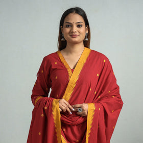 Red - dharwad cotton kurta with palazzo & dupatta set