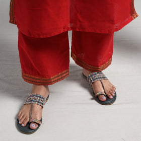 Red - dharwad cotton kurta with palazzo & dupatta set