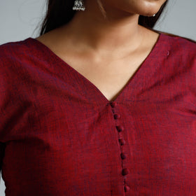Red - dharwad cotton long kurta - handcrafted