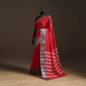 Dharwad cotton saree with border 13 - handcrafted