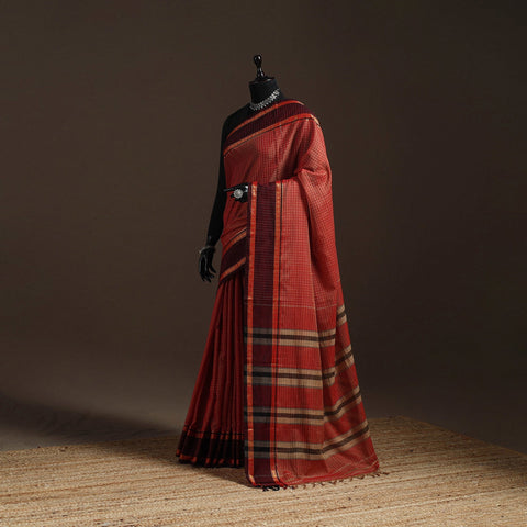 Dharwad cotton saree with border 24 - handcrafted