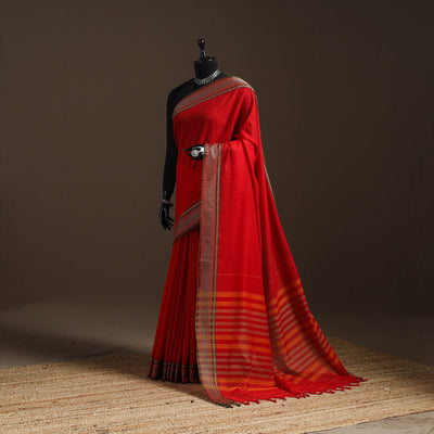 Dharwad cotton saree with border 28 - handcrafted