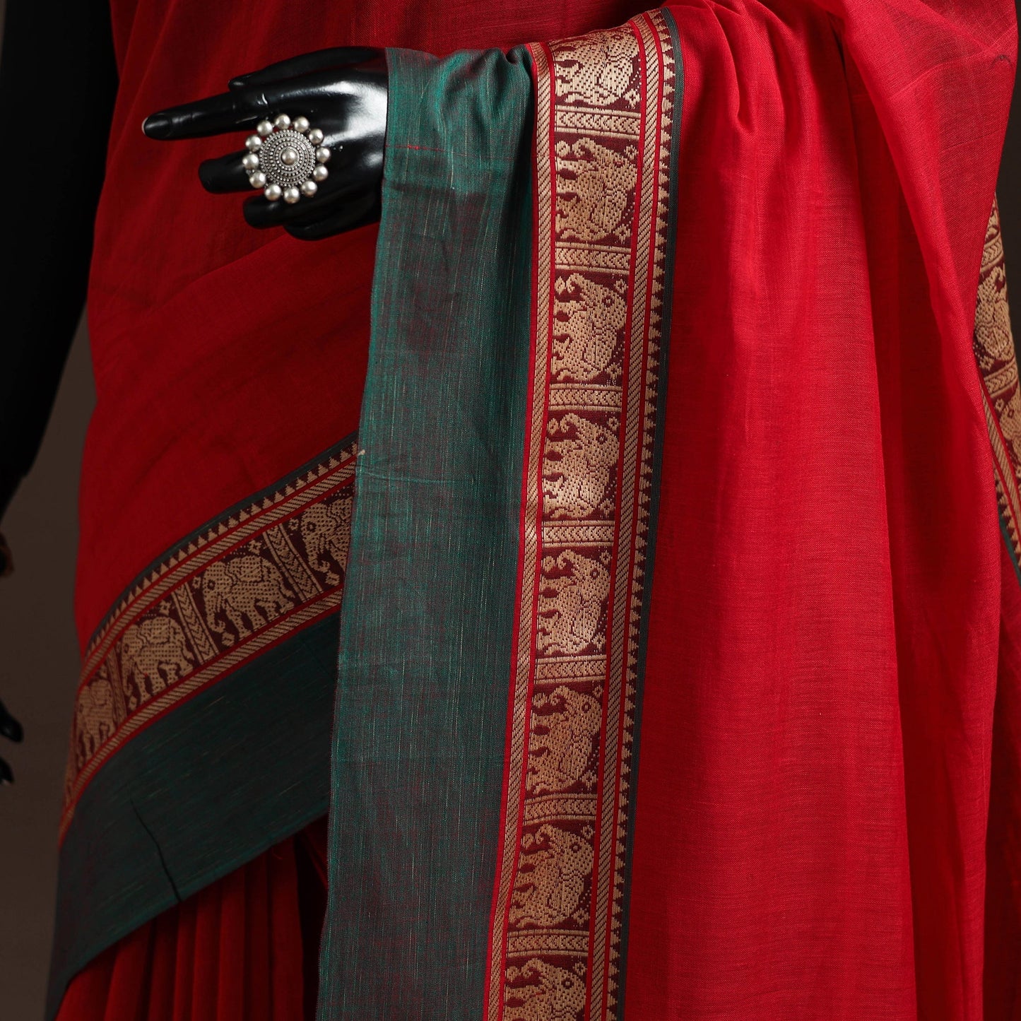 Dharwad cotton saree with border 31 - handcrafted