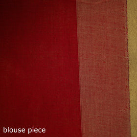 Red - dharwad cotton saree with border 34 - handcrafted