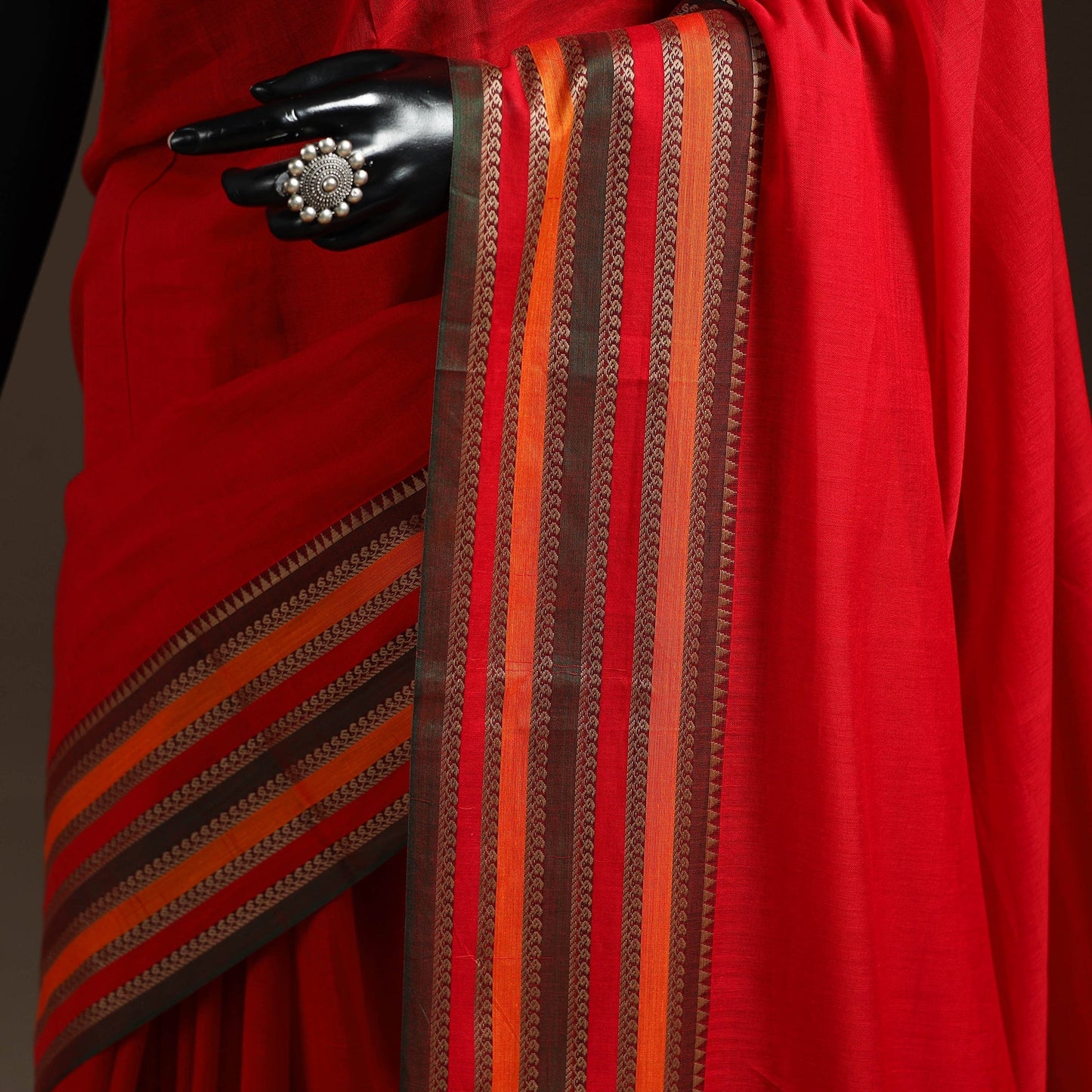 Dharwad cotton saree with border 45 - handcrafted