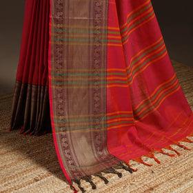 Dharwad cotton saree with border 56 - handcrafted